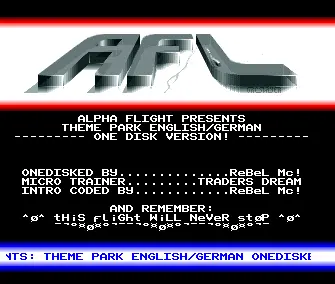 Theme Park One Disk Version