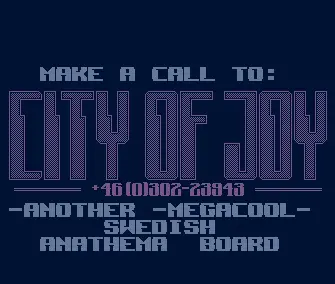 City of Joy BBS Intro