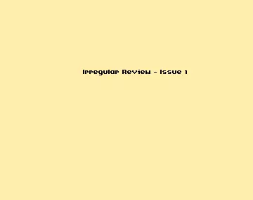 Irregular Review #1