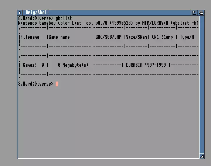 GBCList v0.70 (Amiga Version) (1999) by Eurasia
