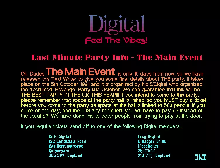 Last Minute Party Info