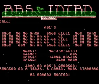 Hoe's Dungeon BBS Intro