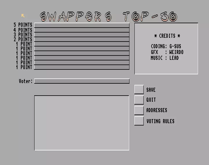 Top 30 Swapper Charts Voting Tool v1.0